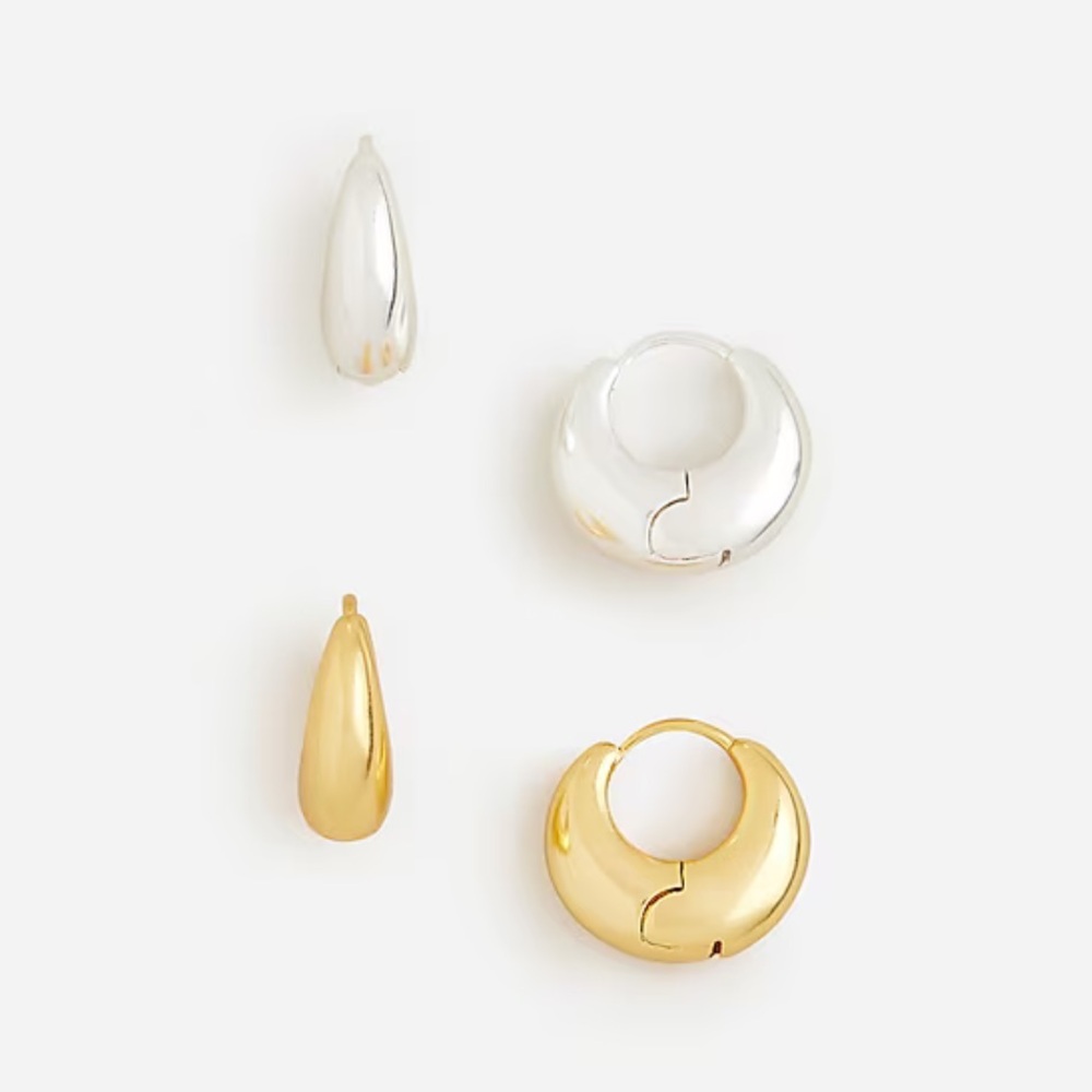 J crew Huggie hoop earrings GOLD